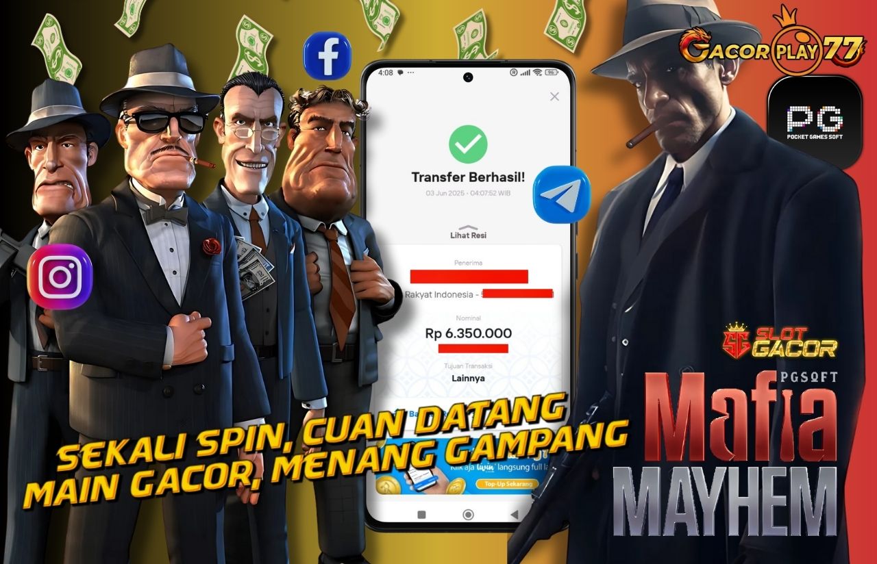 Selamat kepada user id : as****5 Wede Rp 6.350.000 di Game MAFIA MAYHEM PG SOFT Cair Gk Sampe 1 Menit! Menang Mudah di Gacorplay77